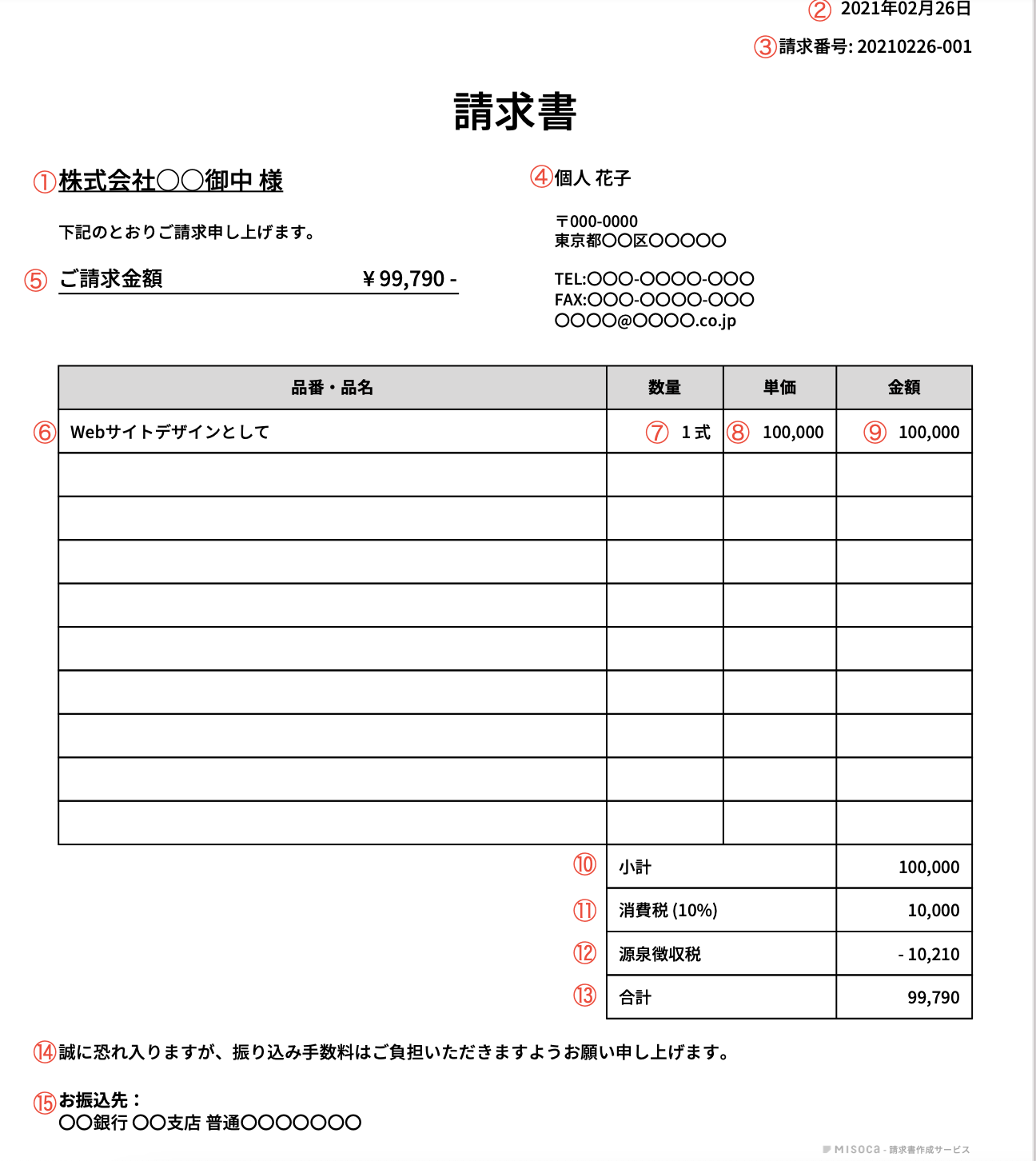 フリーランスの請求書の書き方とテンプレート8選 請求時の注意点も解説 アトオシ